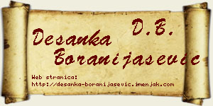 Desanka Boranijašević vizit kartica